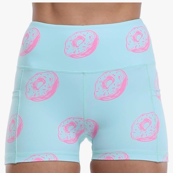 Donut print Perfect tummy control shorts with side pockets for phone - Picture 2 of 2